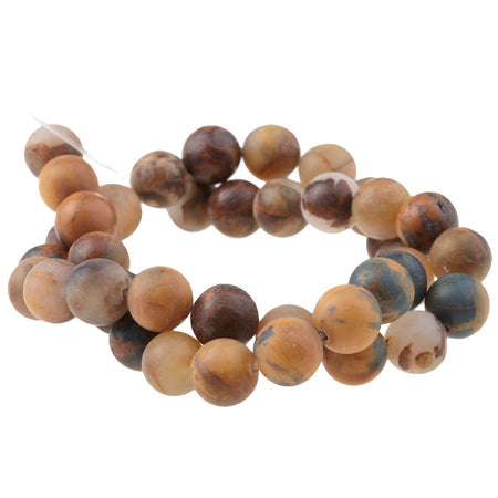 MATTE Golden Pietersite 10mm Round 15-16 Inch