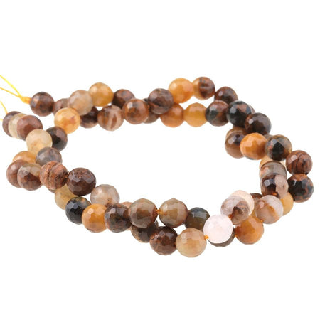 Golden Pietersite 6mm Faceted Round 15-16 Inch