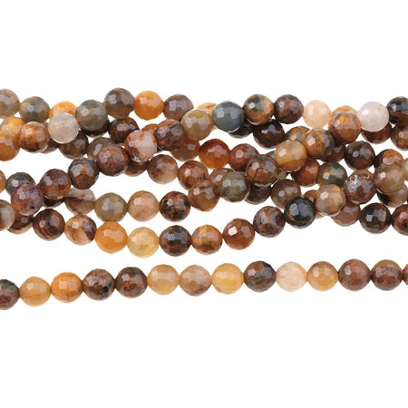 Golden Pietersite 6mm Faceted Round 15-16 Inch