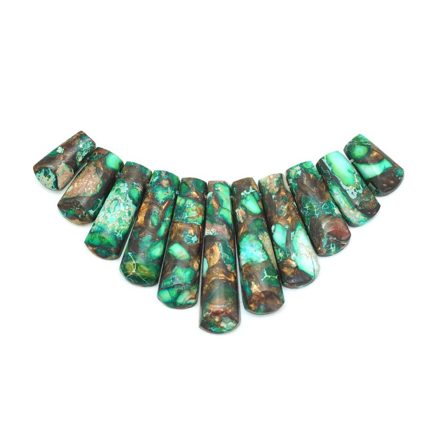 Green Impression Jasper & Bronzite 11 Piece Ladder Set 15-38mm - Pendant