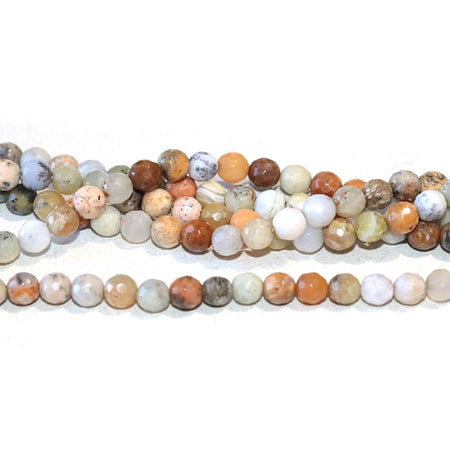 Golden Sage Agate 6mm Faceted Round 15-16 Inch