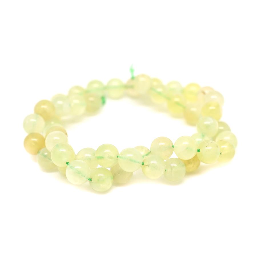 Green Snake Skin Jade A 8mm Round - 15-16 Inch