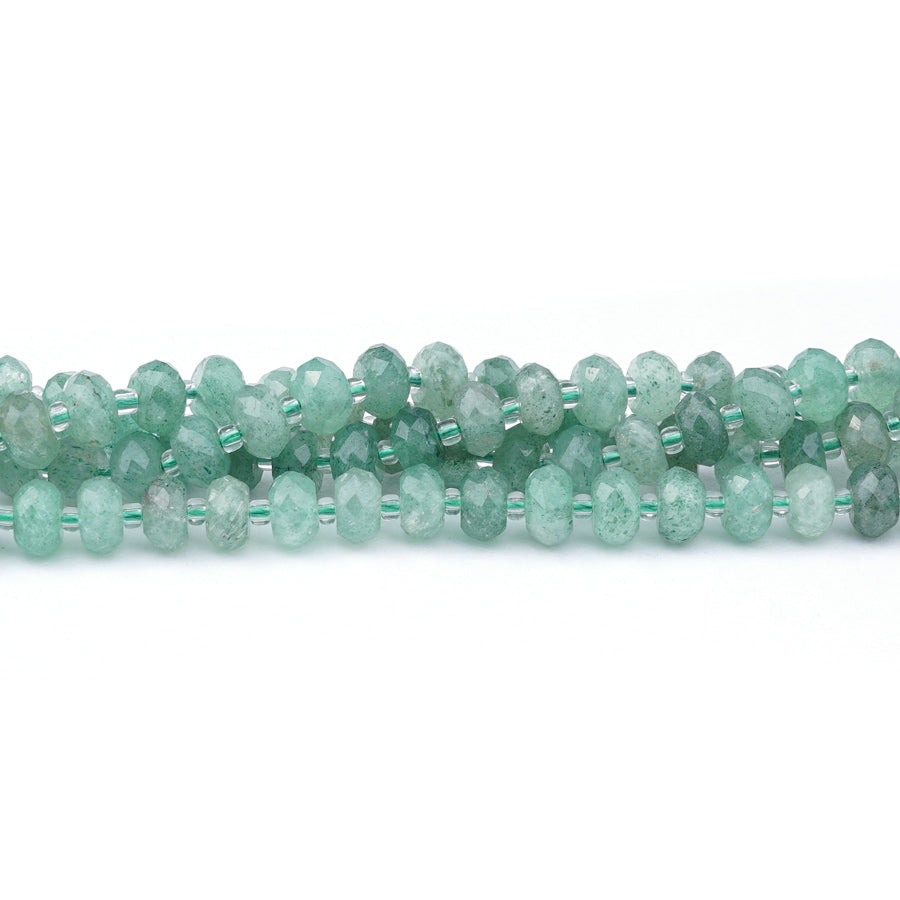 Green Strawberry Quartz 5x8mm Rondelle Faceted - 15-16 Inch - Goody Beads