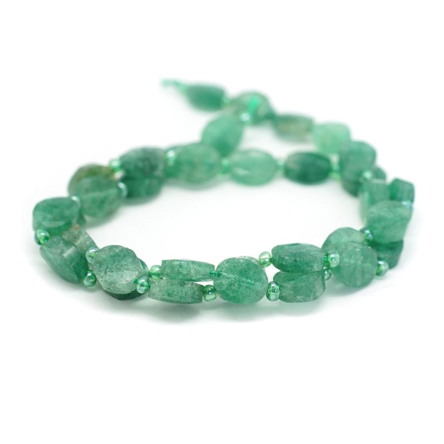 Green Strawberry Quartz 8x10mm Oval Faceted, Free Form - 15-16 Inch