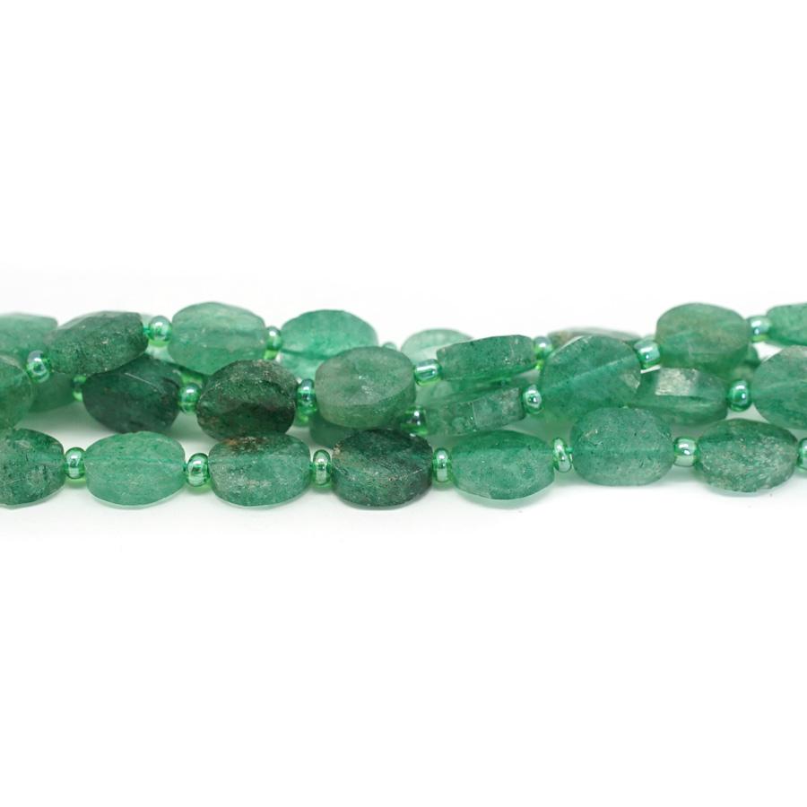 Green Strawberry Quartz 8x10mm Oval Faceted, Free Form - 15-16 Inch