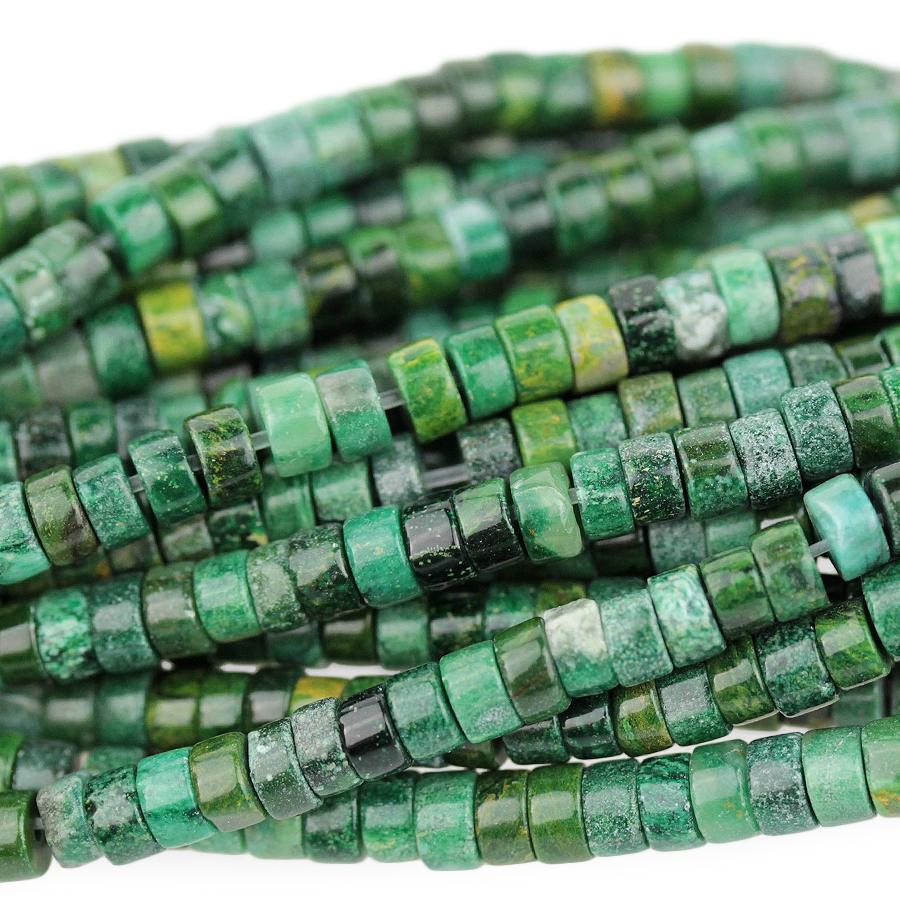 Green Turquoise 4mm Heishi 15-16 Inch