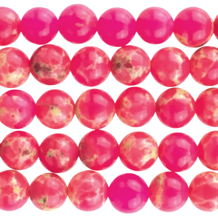 Hot Pink Impression Jasper 6mm Round 15-16 Inch (Dyed)