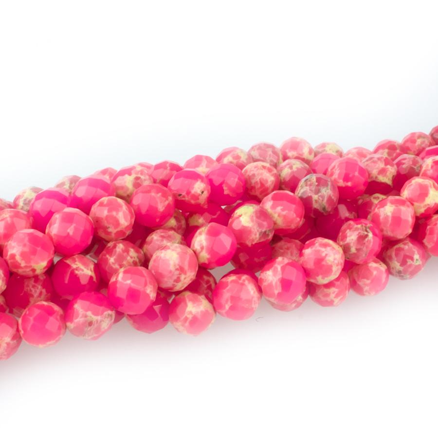 Hot Pink Impression Jasper 6mm Faceted Round 15-16 Inch (Dyed)