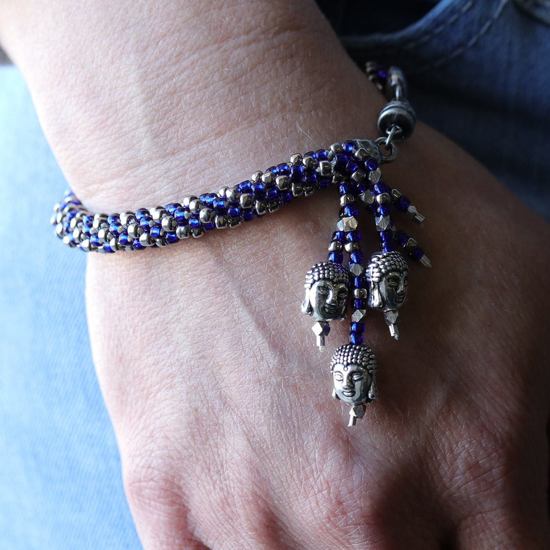 Sapphire Inner Peace Kumihimo Bracelet and Earrings Kit From Maggie T Designs - Goody Beads