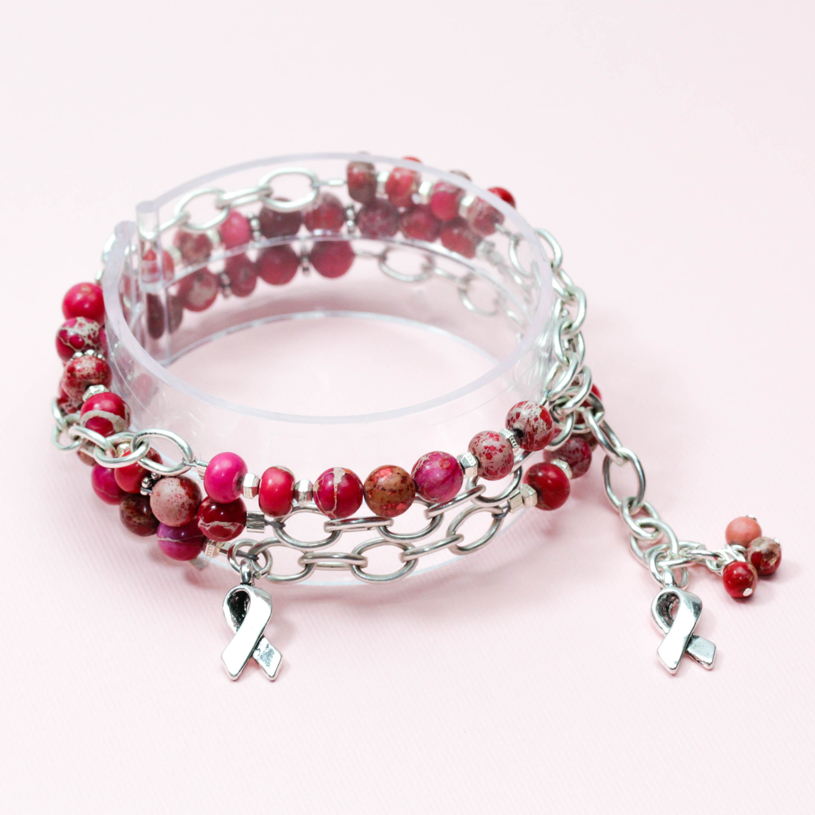 Pink Is Stronger Than You Think Triple Wrap Bracelet - Goody Beads