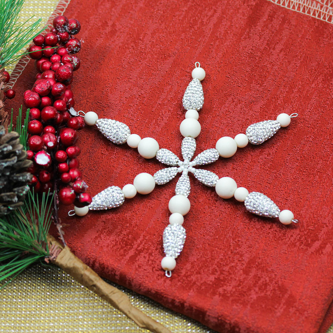 Satin and Sparkle Snowflake Kit - Crystal - Goody Beads