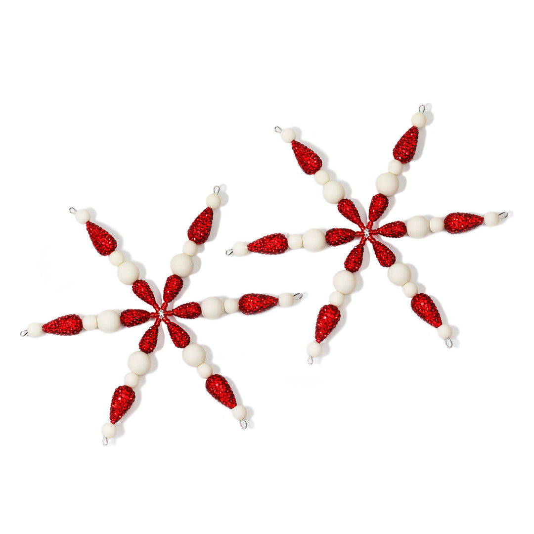 Satin and Sparkle Snowflake Kit - Red - Goody Beads