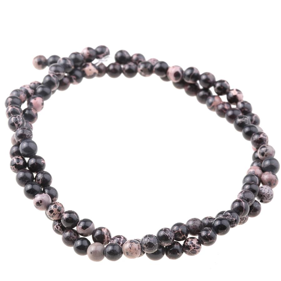 Black Impression Jasper (dyed) 4mm Round 15-16"