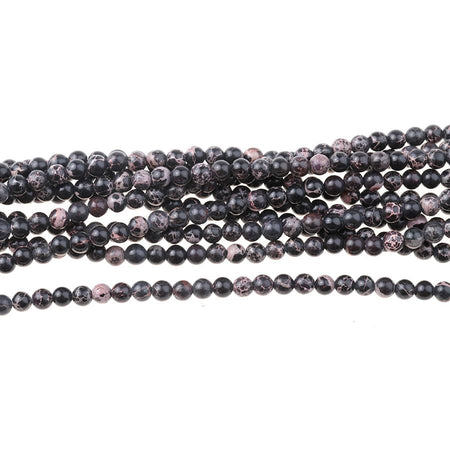 Black Impression Jasper (dyed) 4mm Round 15-16"