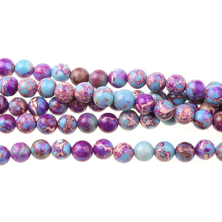 Blue/Purple Impression Jasper (dyed) 6mm Round 15-16"