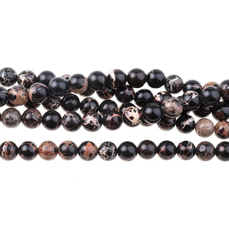 Black Impression Jasper (dyed) 8mm Round 15-16"