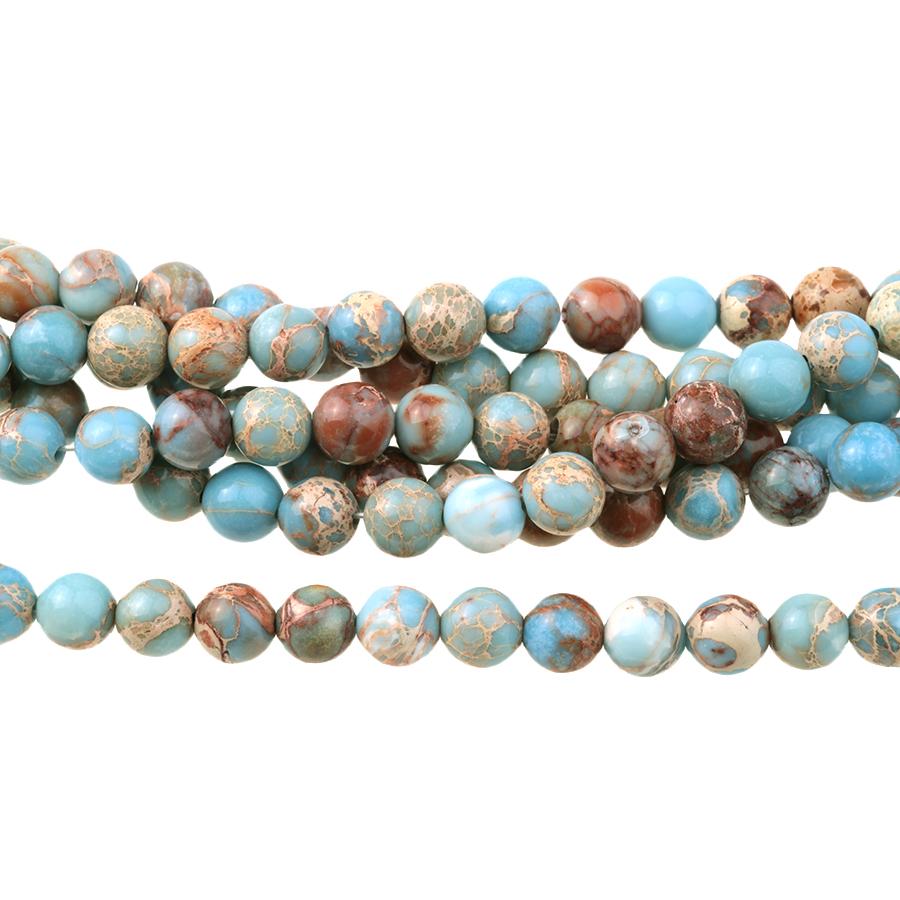 Blue Impression Jasper (dyed) 8mm Round 15-16"