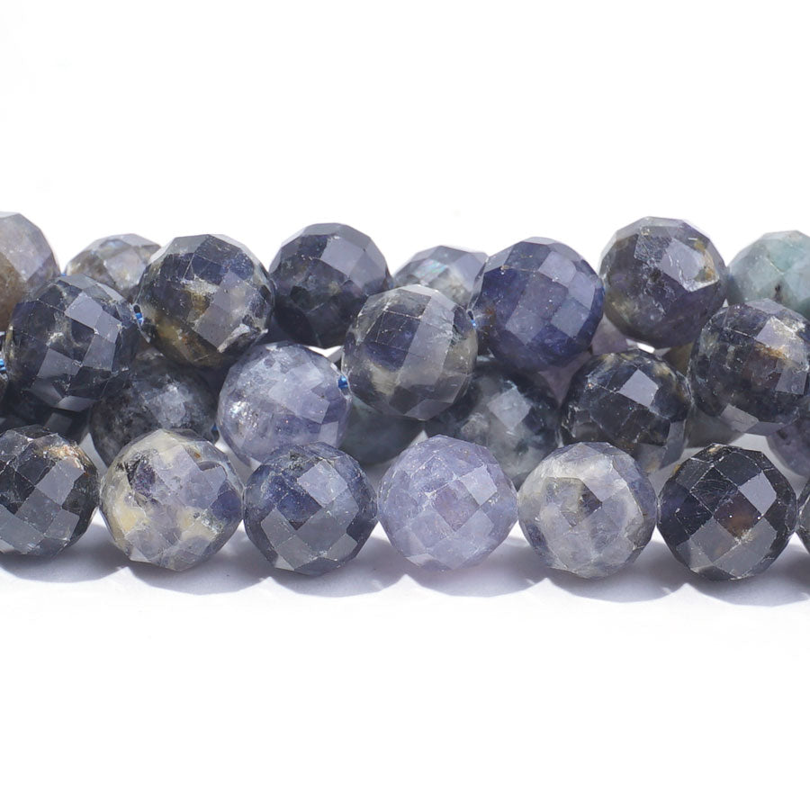 Iolite 10mm Round Faceted A Grade - 15-16 Inch - Goody Beads