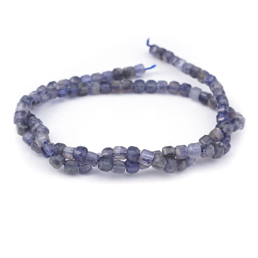 4mm Iolite Natural Table Cut Cube A Grade - 15-16 Inch - Goody Beads