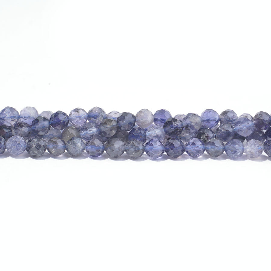 Iolite 4mm Round Faceted A Grade - 15-16 Inch - Goody Beads