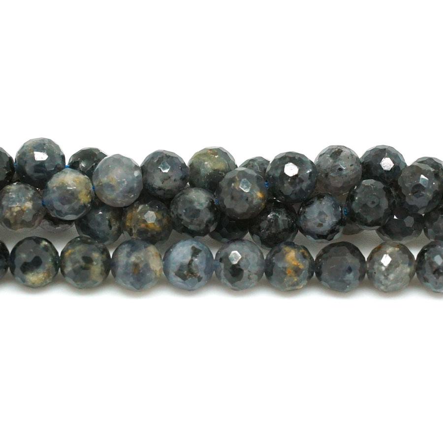 Iolite Diamond Cut, Faceted 8mm Round - 15-16 Inch