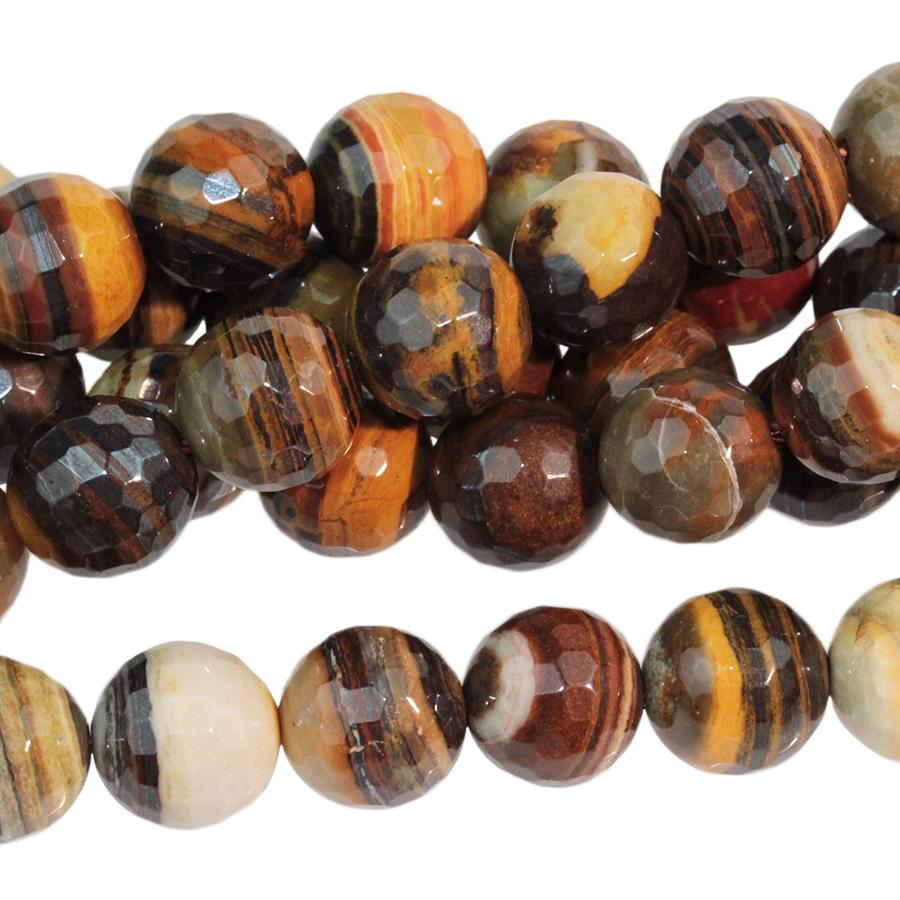 Iron Zebra Jasper 8mm Faceted Round 15-16 Inch