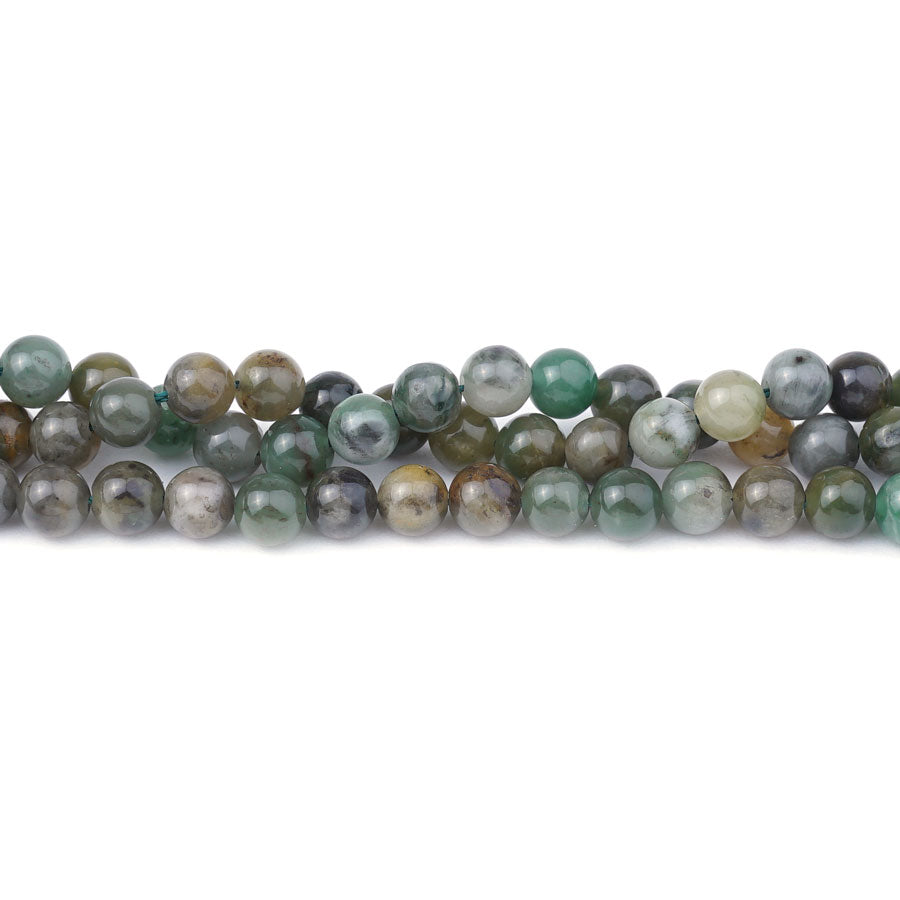 Jade 6mm Round Green Xinjiang - 15-16 Inch - Goody Beads