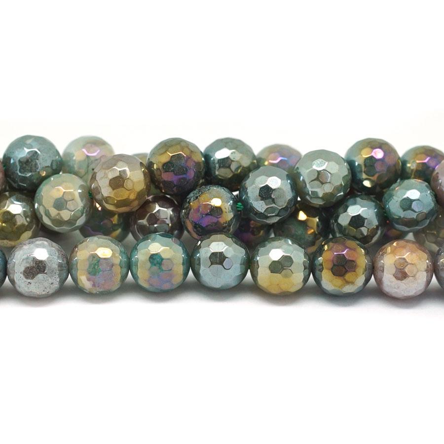 Jasper Faceted Rainbow Plated 10mm Round - 15-16 Inch