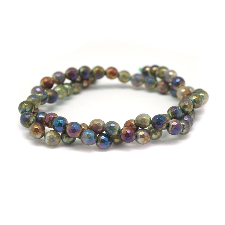 Jasper Faceted Rainbow Plated 6mm Round - 15-16 Inch