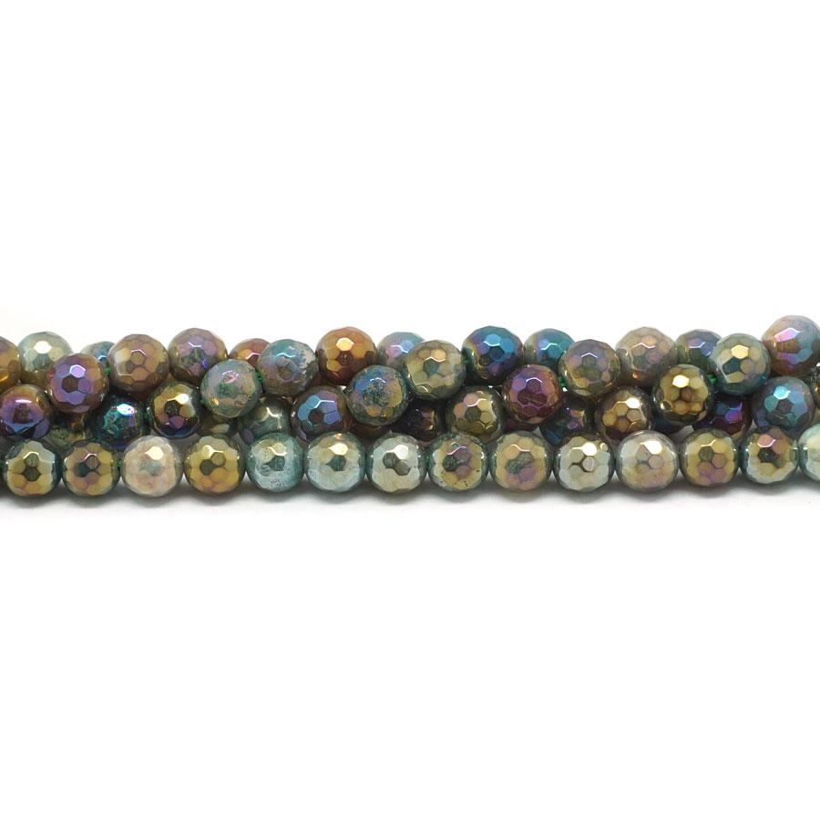 Jasper Faceted Rainbow Plated 6mm Round - 15-16 Inch