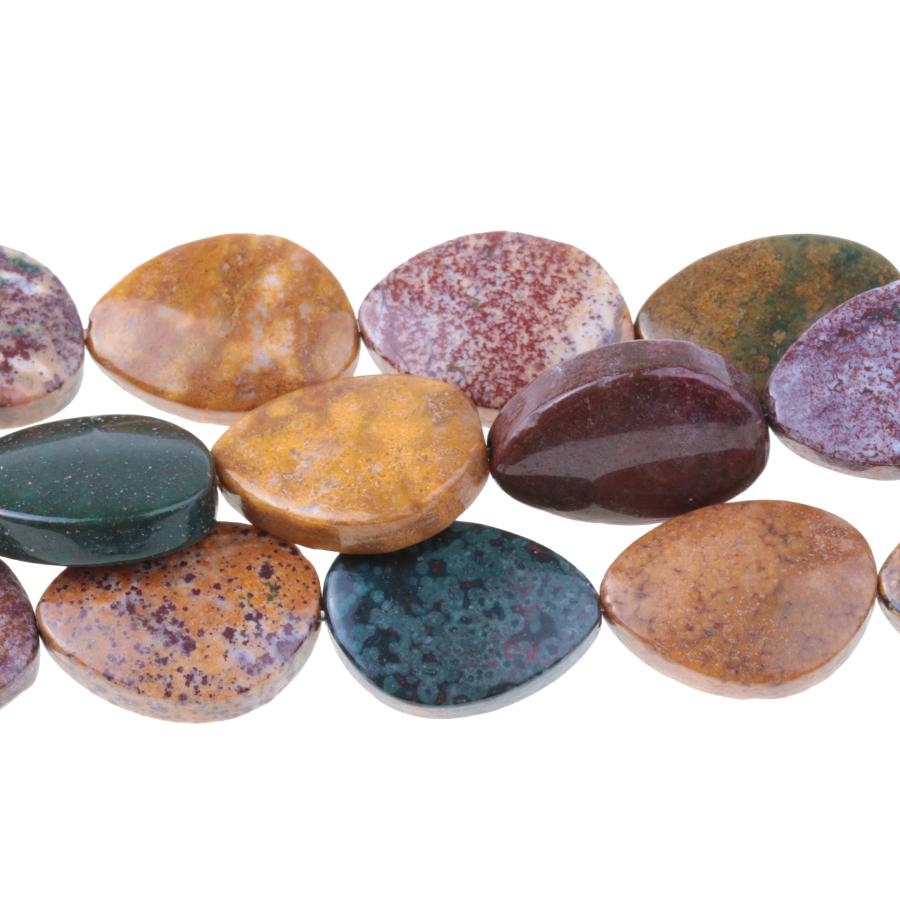 Kabamby Ocean Jasper 13x18mm Free Form Oval 8-Inch