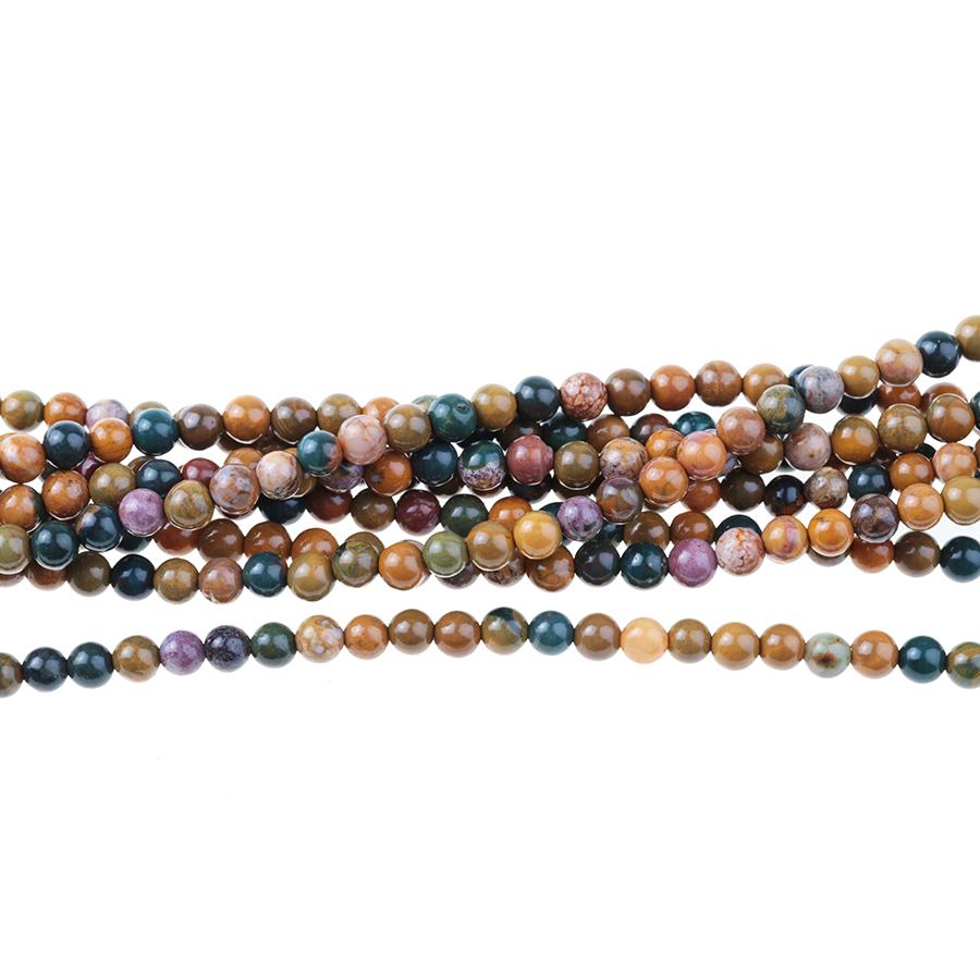 Kabamby Ocean Jasper 4mm Round 8-Inch - Goody Beads