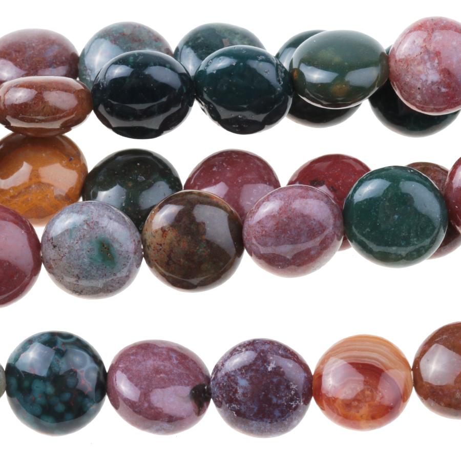 Kabamby Ocean Jasper 8mm Puff Coin 8-Inch - Goody Beads