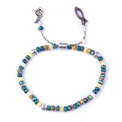 Denim Sunshine Beading Chain Bracelet Kit from Diakonos Designs