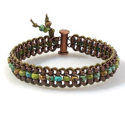 Turquoise Verde Glamour Beaded Bracelet Kit from Diakonos Designs