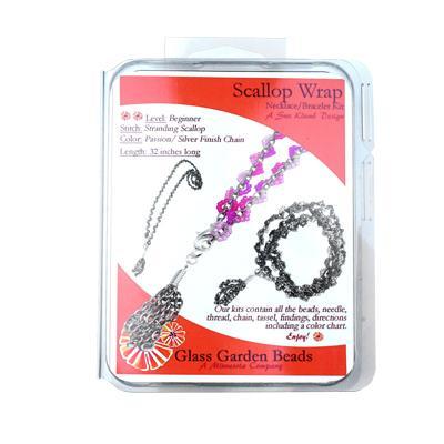 Scallop Wrap Passion with Silver Necklace Kit by Glass Garden Beads