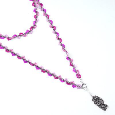 Scallop Wrap Passion with Silver Necklace Kit by Glass Garden Beads
