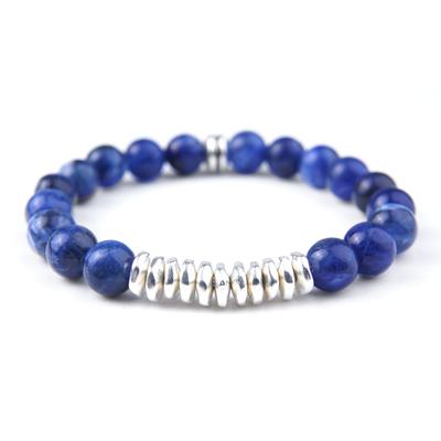 Sodalite Gemstone Modern Beaded Stretch Bracelet Kit (featuring Dakota Stones & TierraCast) - Goody Beads