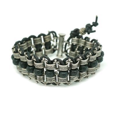 Silver Onyx Bookstone Bracelet Kit from Diakonos Designs – Goody Beads