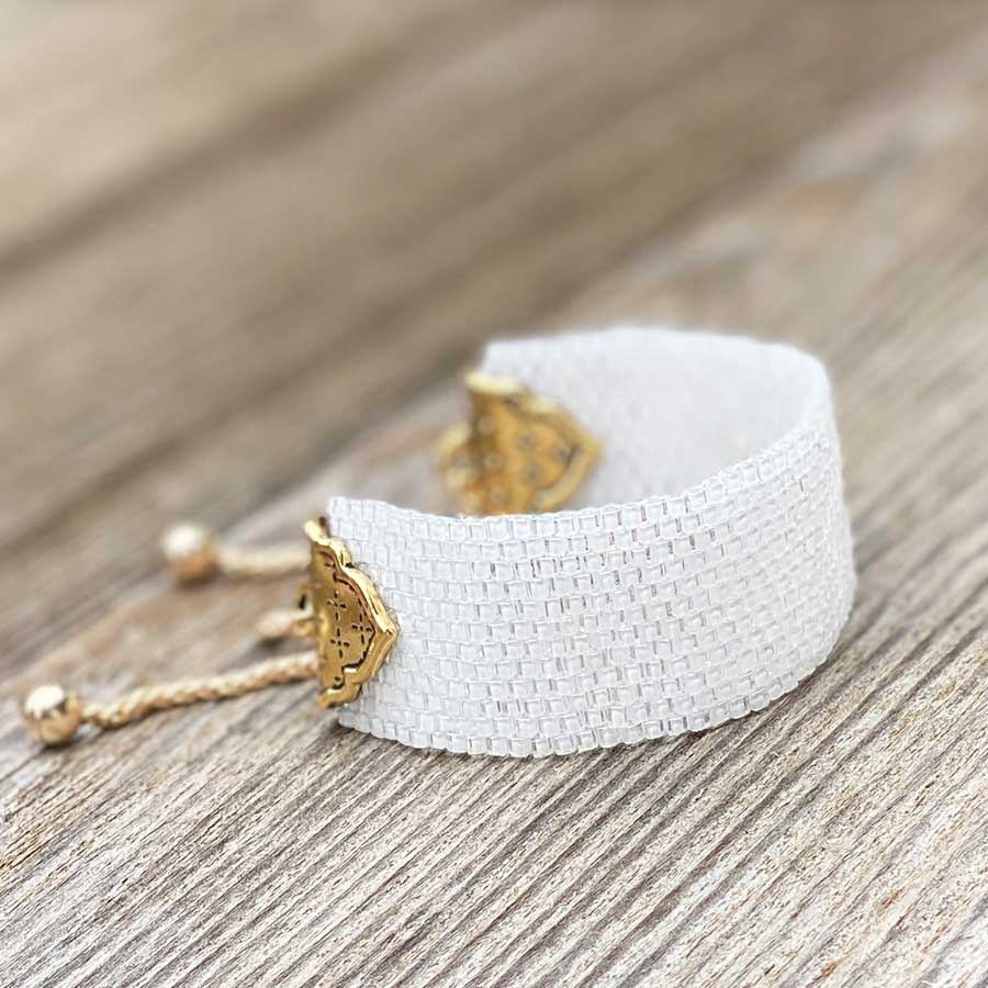 The Loft Gold Adjustable Cuff Bracelet Kit - Summer White - Goody Beads