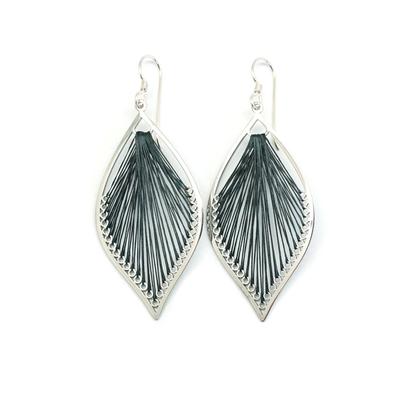 Threaded Petal Point Earrings Kit - Silver/Black - Goody Beads