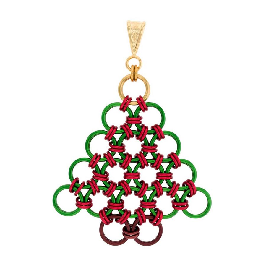 Peace on Earth Christmas Tree Pendant & Earring Kit - Goody Beads