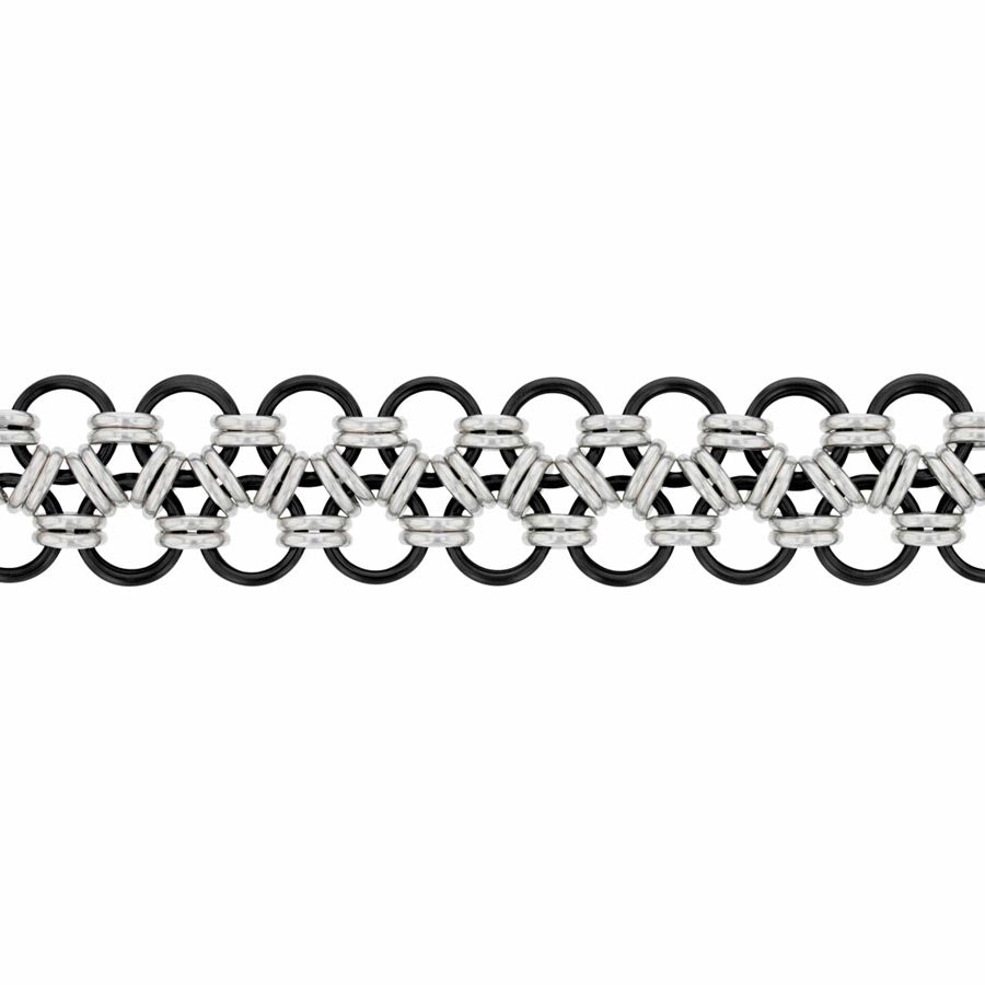 Black Lace Japanese Lace Chain Maille Bracelet Kit - Goody Beads