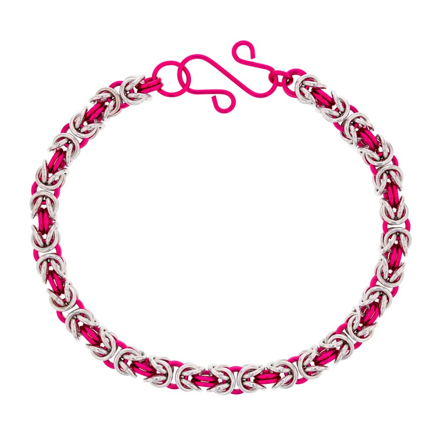 Think Pink Byzantine Bracelet Chain Maille Kit - Goody Beads