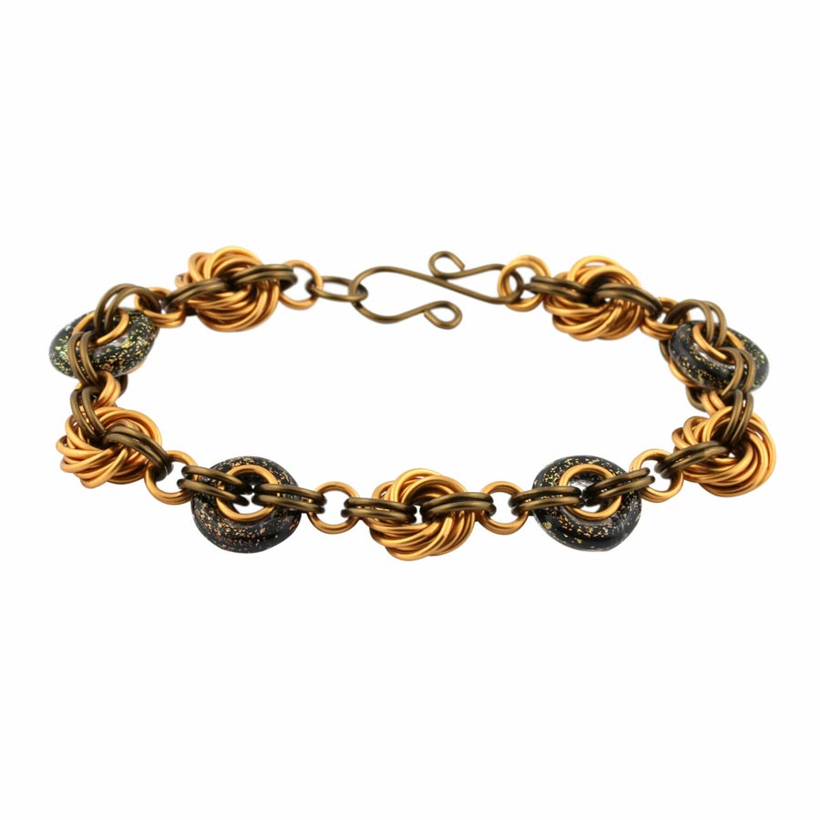 Gold Dust Inspiral Chain Maille Bracelet Kit - Goody Beads