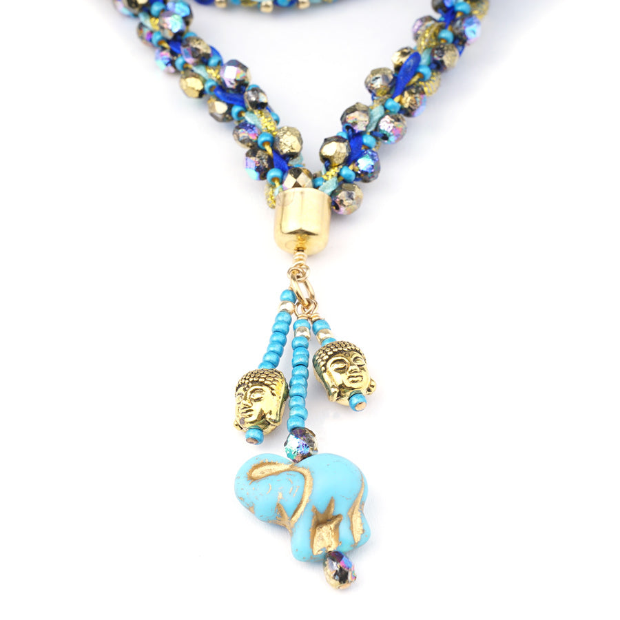 Peacock Hathi Lariat Necklace Kit from Maggie T Designs