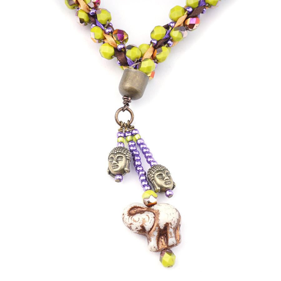 Purple Parrot Hathi Lariat Necklace Kit from Maggie T Designs