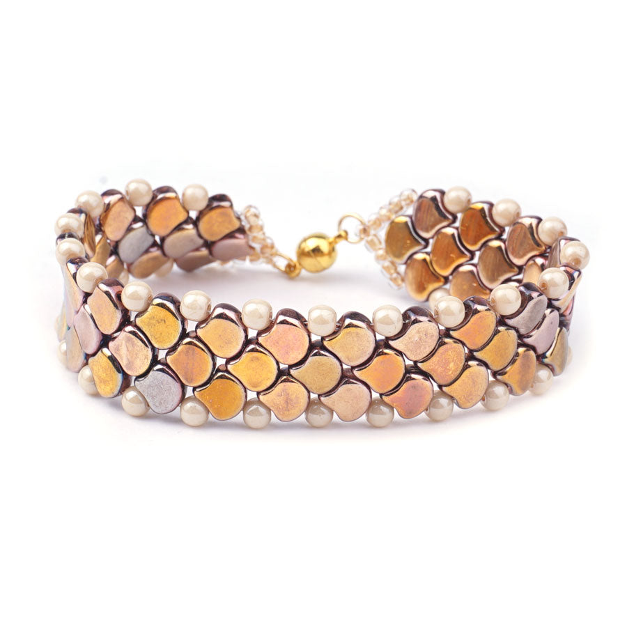 Ginko Two-Hole Scale Bracelet Kit - Golden Mermaid Scale - Goody Beads