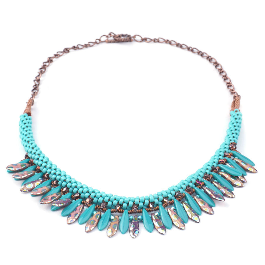 Turquoise Dagger Fringe Kumihimo Necklace Kit From Maggie T Designs
