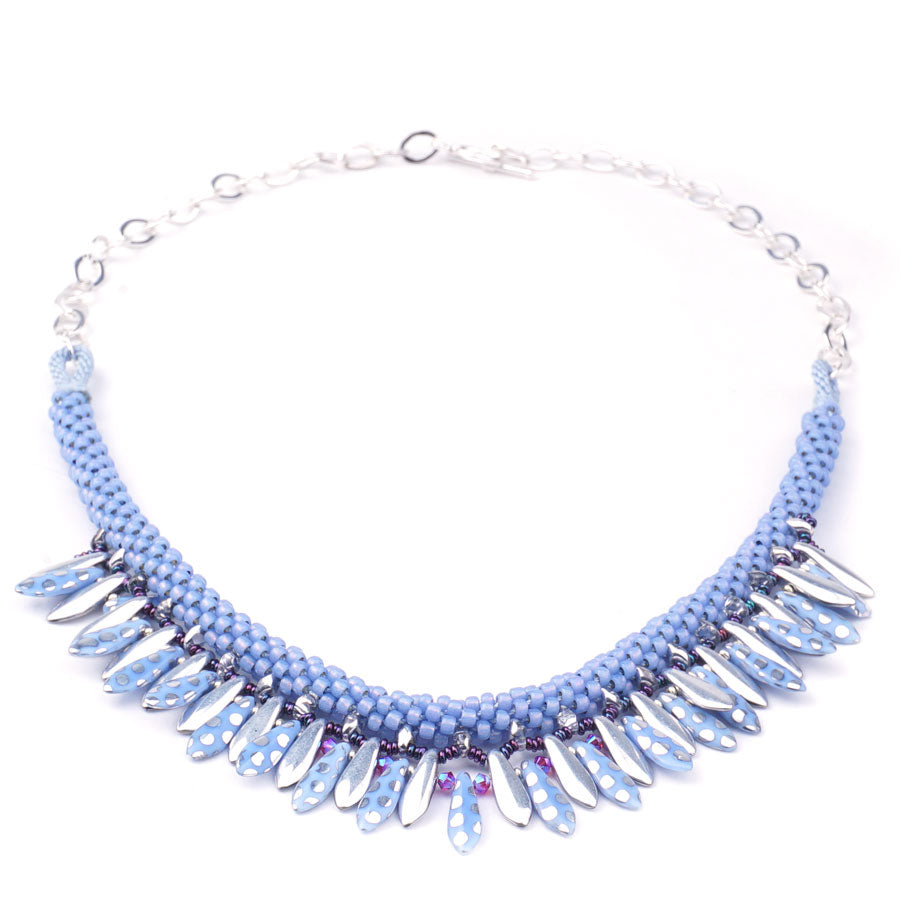 Periwinkle Dagger Fringe Kumihimo Necklace Kit From Maggie T Designs